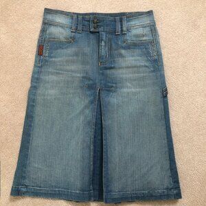 NWOT: Seven for All Mankind Denim A-Line Skirt with Pleat, Size 25 Waist 29"